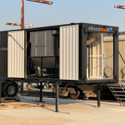 Siloadmaxx container loading unit next to railcar waggon